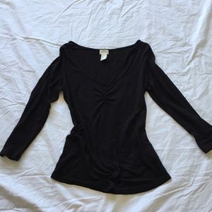 BOGO H&M 3/4 Sleeve Black Top Parisian Vibe